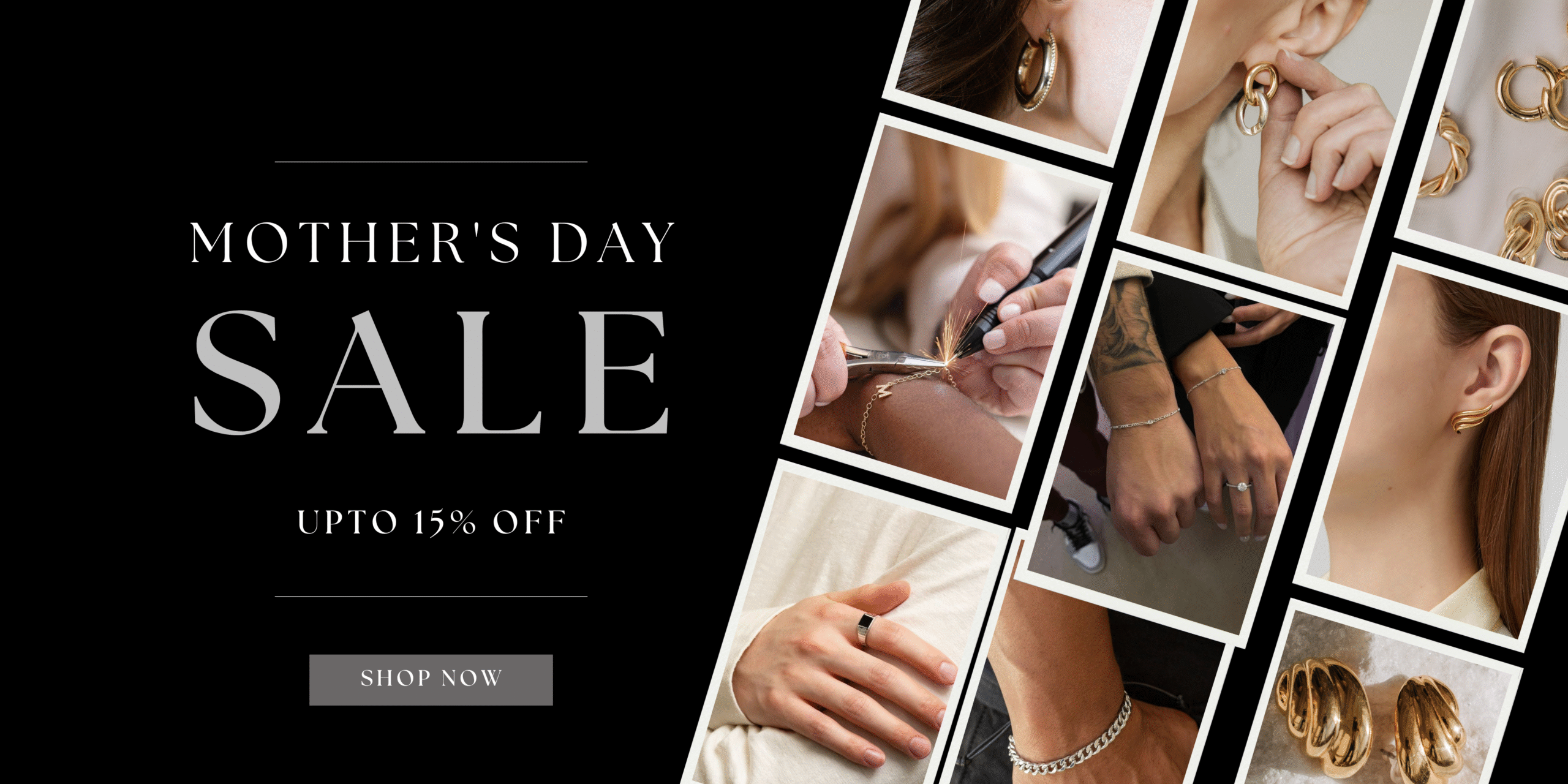 Beige Minimalist Mother's Day Sale Promotional Banner