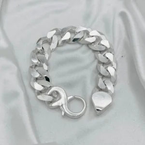 Mens Bold Cuban Link Silver Bracelet MBP21