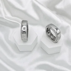 Unisex Bold Square Geometric Ring in Sterling Silver