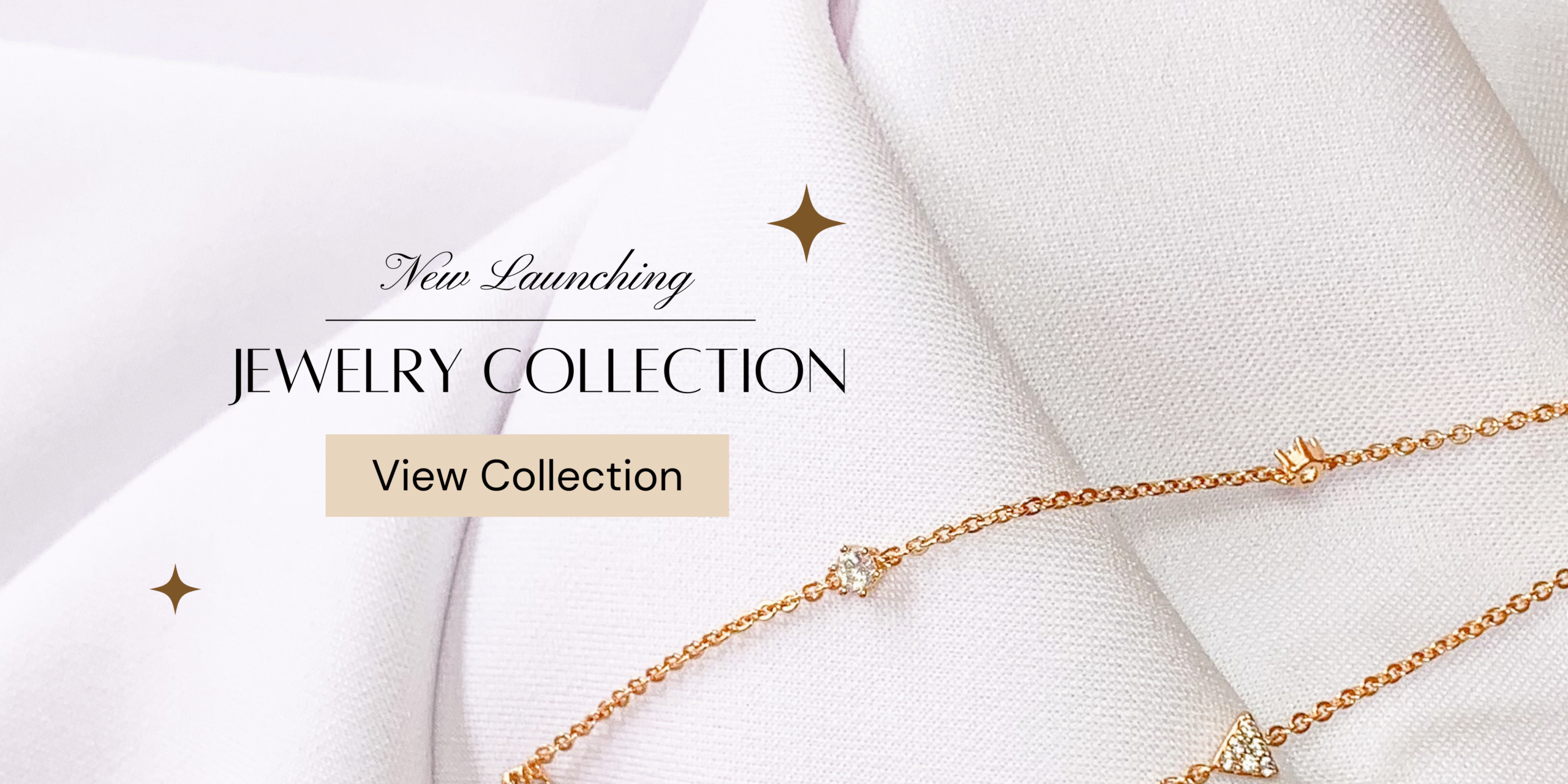 neutral luxury jewelry promotion banner